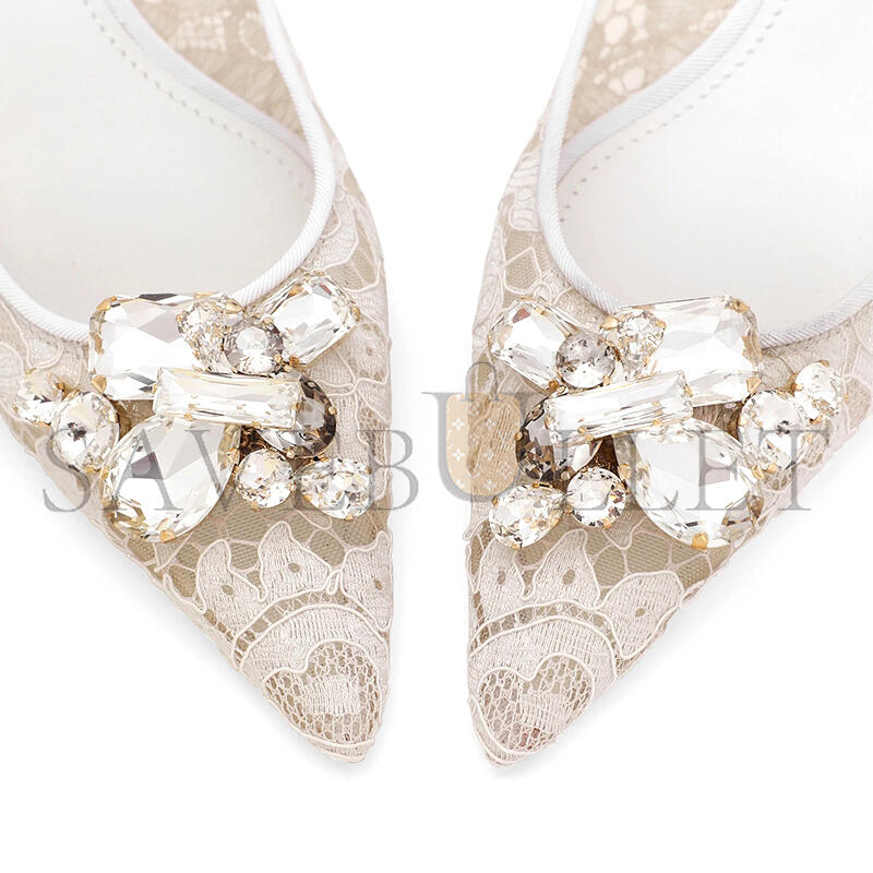 DOLCE & GABBANA RAINBOW LACE SLINGBACKS IN LUREX LACE CG0711AQ07480005